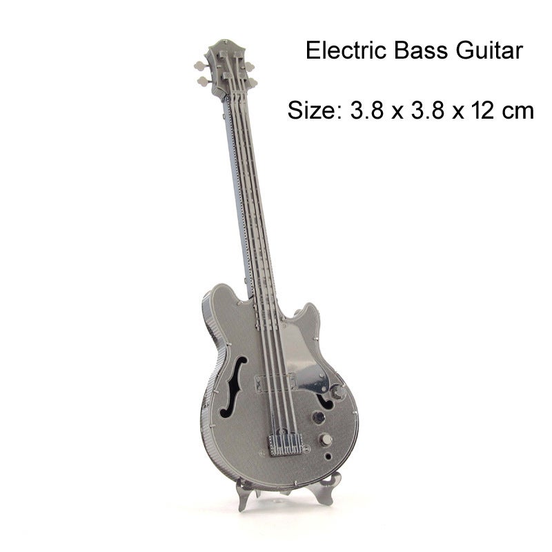 3D Stereo Metal Puzzle Musical Instrument Main Guitar Bass Piano Drum Set Cello Assembly Model Birthday - Image 1
